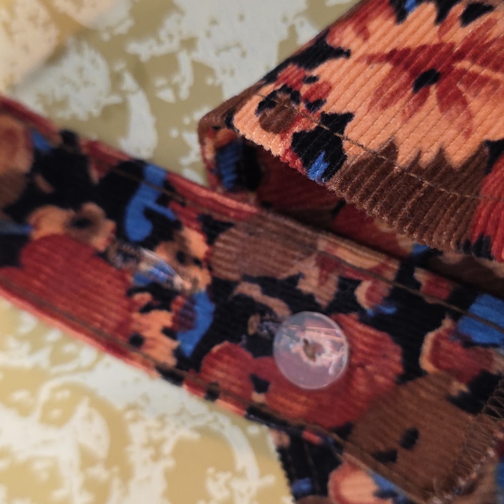 Vintage JCPenney Corduroy  Multicolor Floral Midi Dress Sz 15 - Picture 9 of 12